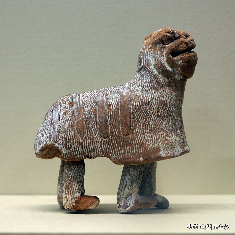 汉代彩绘俑一级文物图片高清,古代文物绘画线描三彩俑