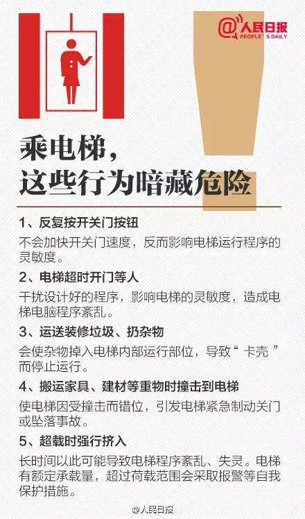 男子乘电梯意外电梯门打开后掉落,男子爬到电梯顶上电梯突然启动