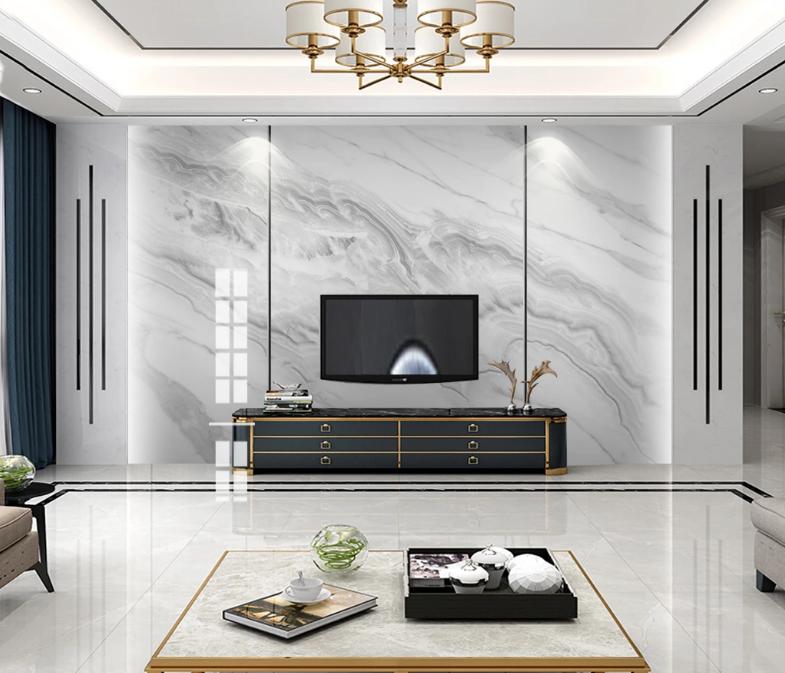 现代简约装修风格石材电视背景墙,石材瓷砖背景墙效果
