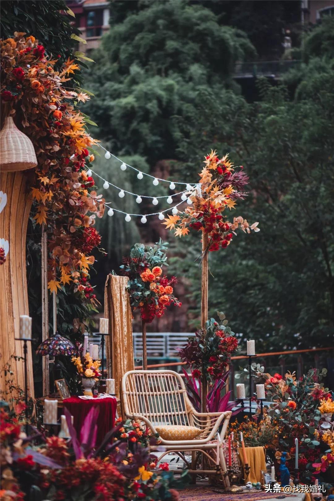 极简西式婚礼户外布置,法式复古婚礼户外效果