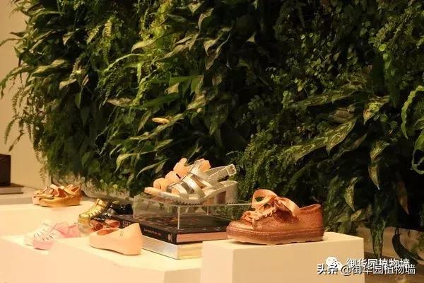 现代简约展厅绿植造型墙,仿真植物背景墙形象墙效果图