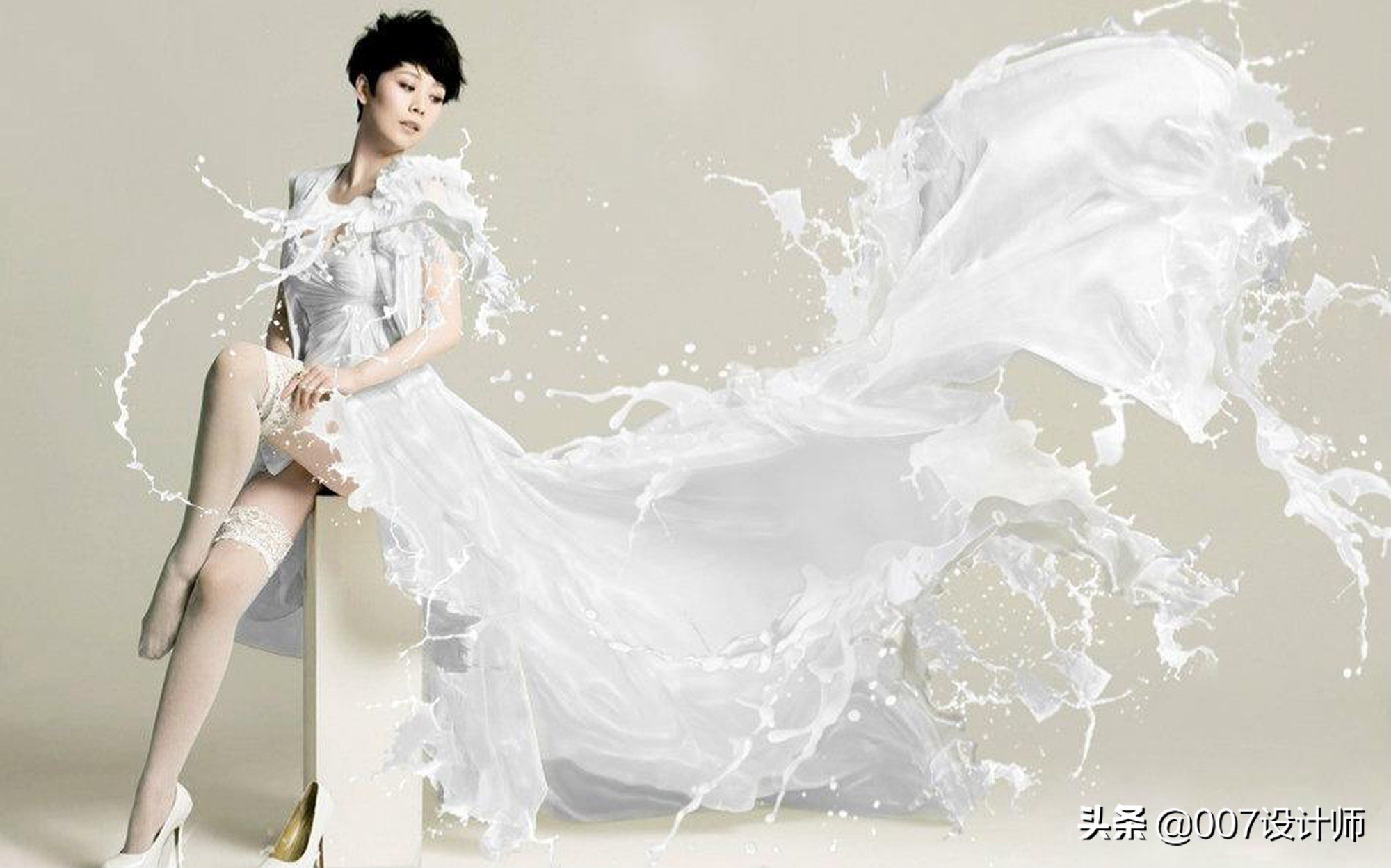 如何使用ps制作牛奶裙效果,ps牛奶裙教程