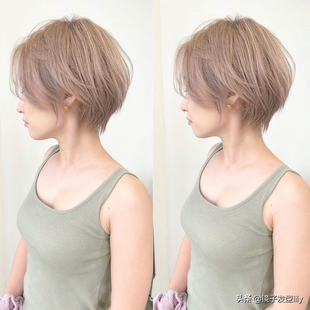 这才叫短发，效果就是不一样，你那只是把头发剪短了