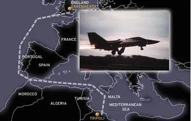 美军空袭利比亚示意图,1986年美军空袭利比亚飞了多远