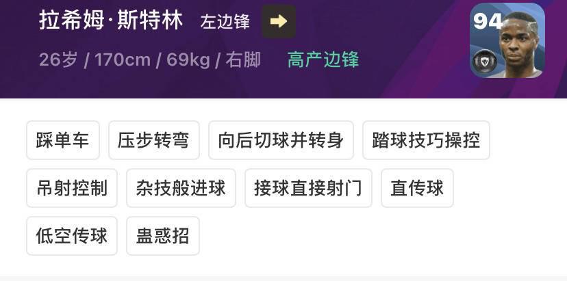 赛季更新历史球员推荐,左边锋球员推荐