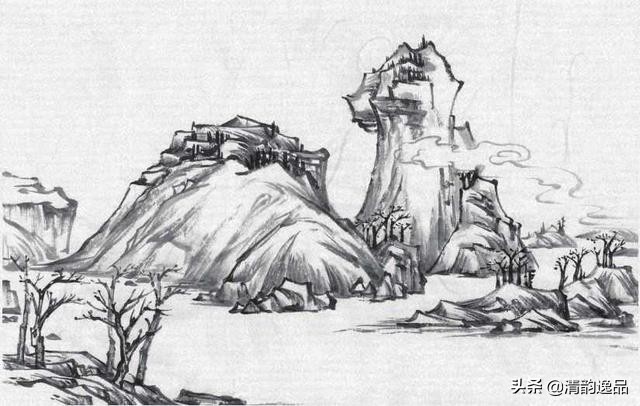 简单零基础的山水人物画手绘教程,儿童山水画10-12岁国画范画