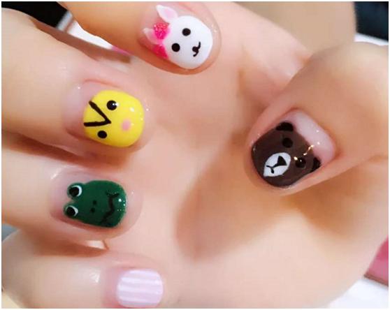 美甲小清新可爱小狗,小可爱的萌款美甲