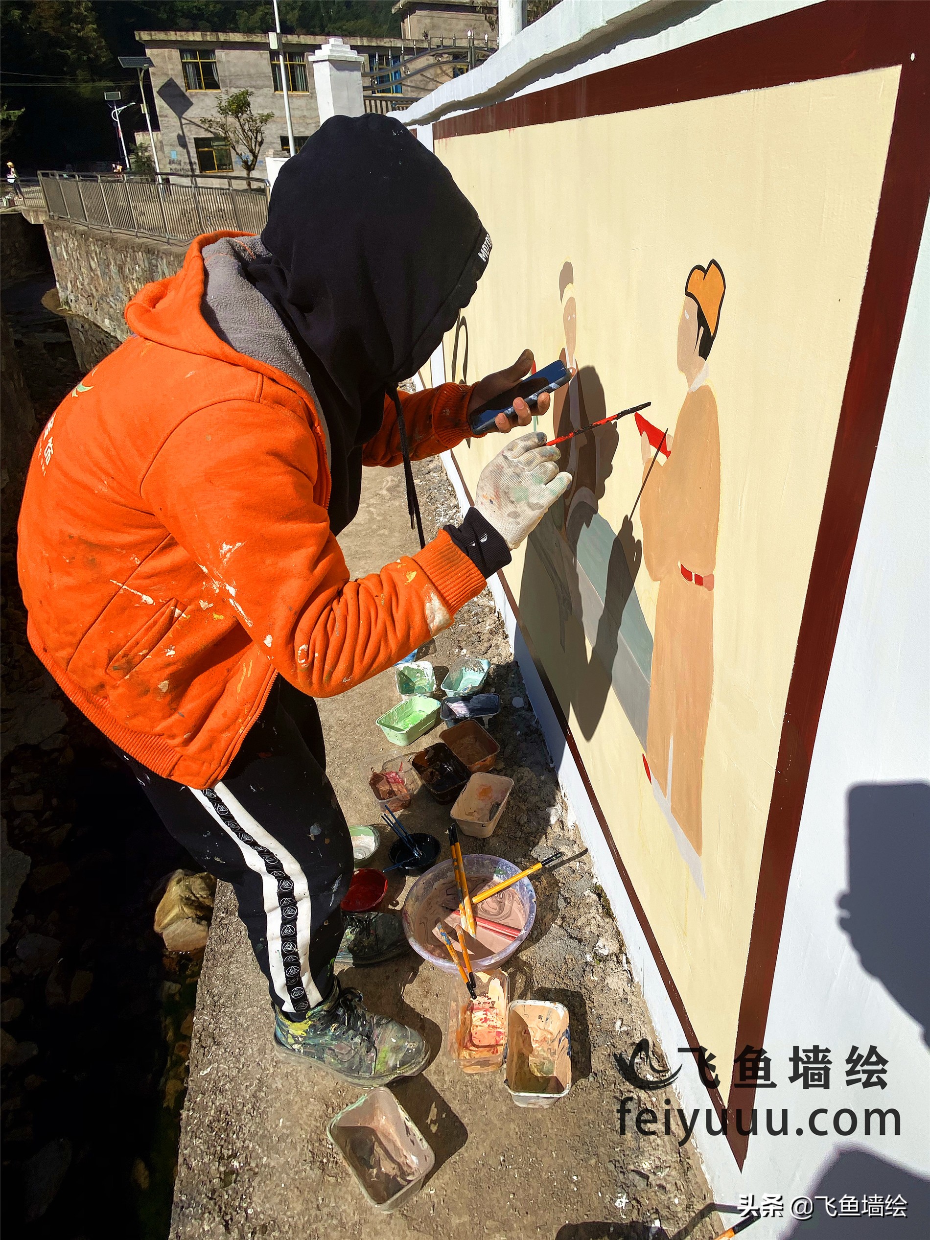 乡村文化墙绘出文明新风尚,弘扬传统文化共建美好家园图文