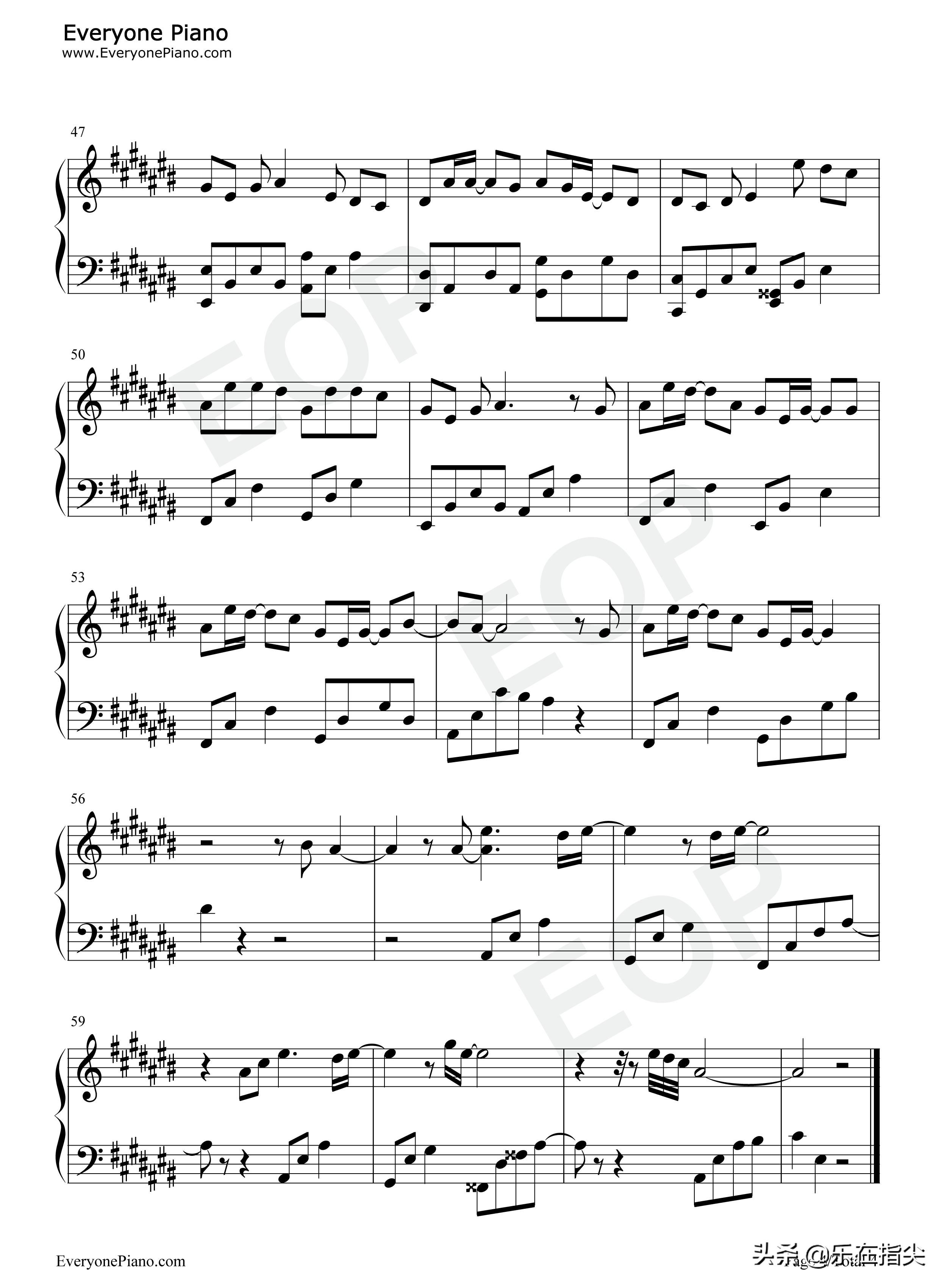 传闻中的陈芊芊主题曲五线谱,传闻中的陈芊芊歌曲简谱