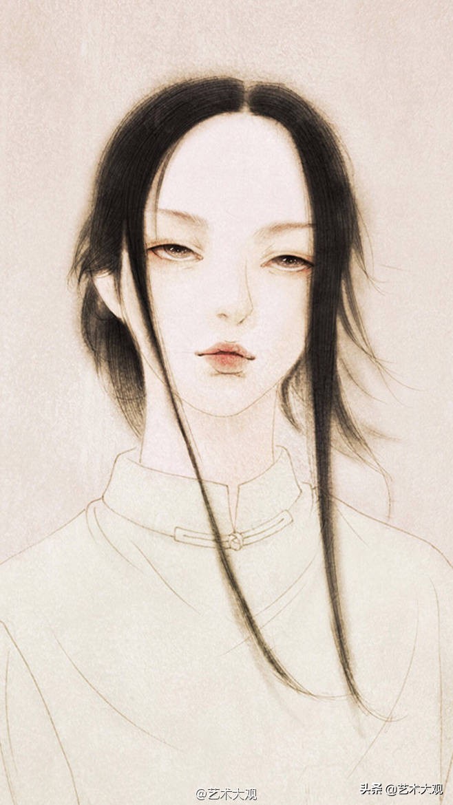 古风插画师画的古风人物,古风美人手绘动漫