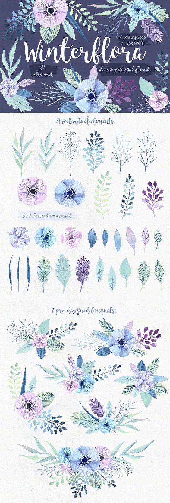 分享一组水彩花卉过程图,超写实水彩花图片