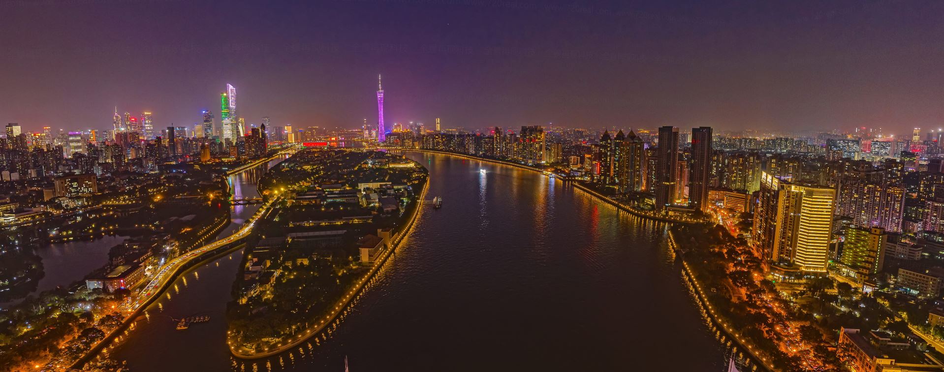 瞰世界,广州珠江夜景现代