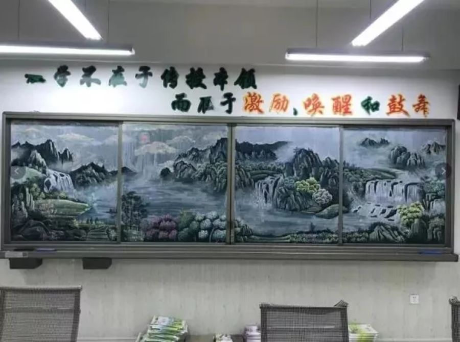 粉笔在黑板上画什么最漂亮,黑板报粉笔画技巧油画