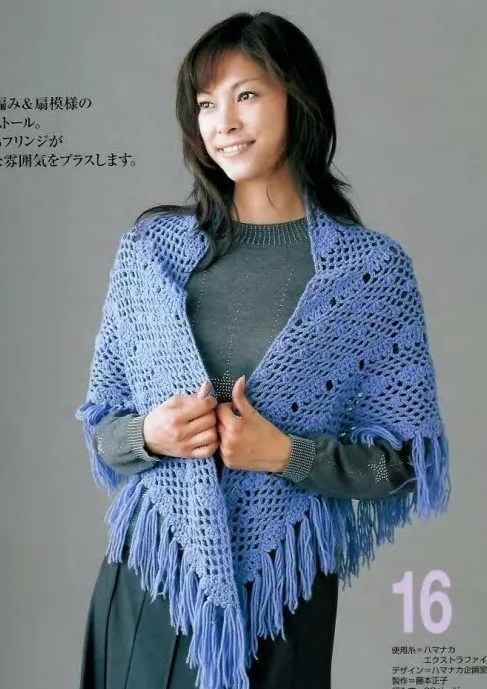 三角围巾披肩全部教程,树叶围巾的拼接三角披肩