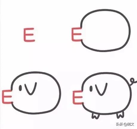 简笔画用字母m画一辆自行车,创意字母简笔画启蒙