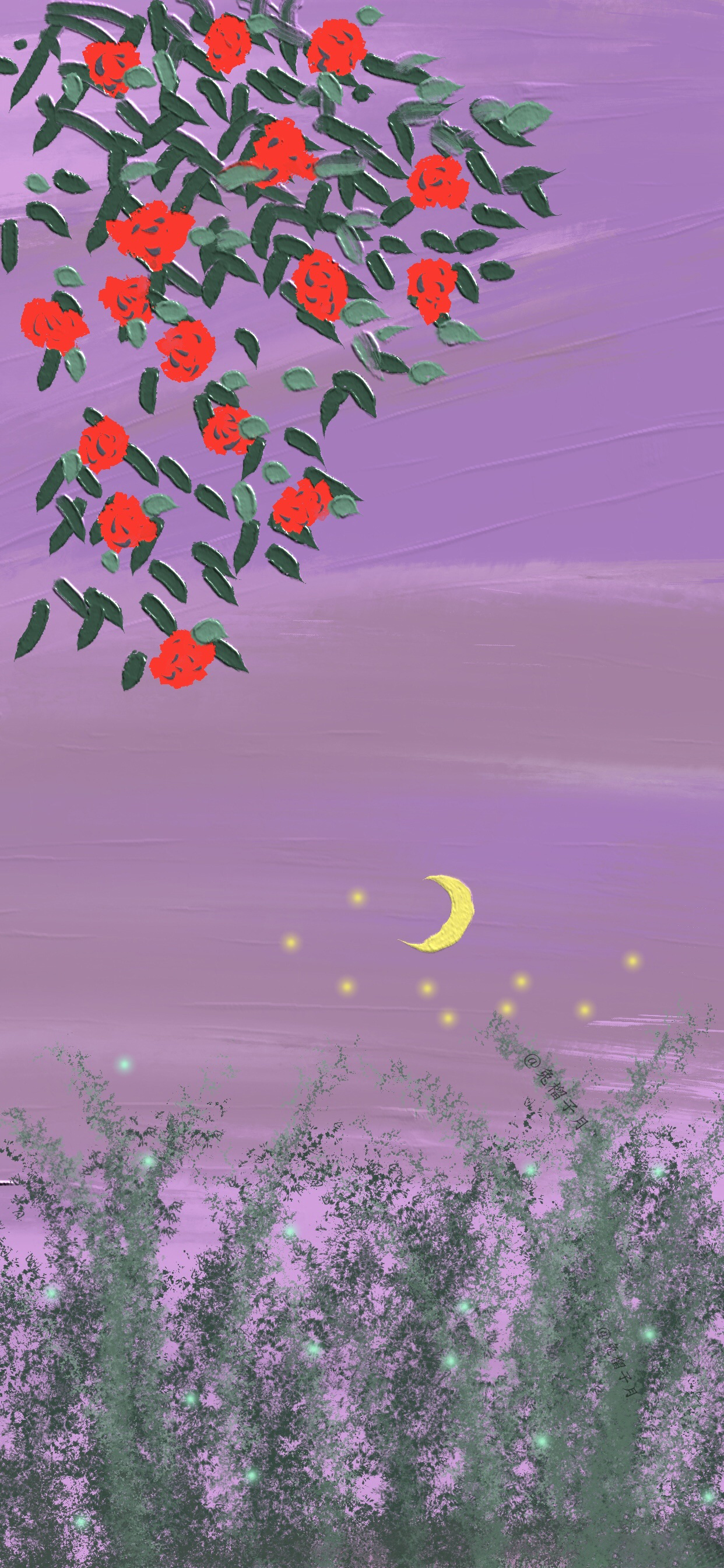 小清新油画壁纸插画,可爱又仙气的油画壁纸左下角取图