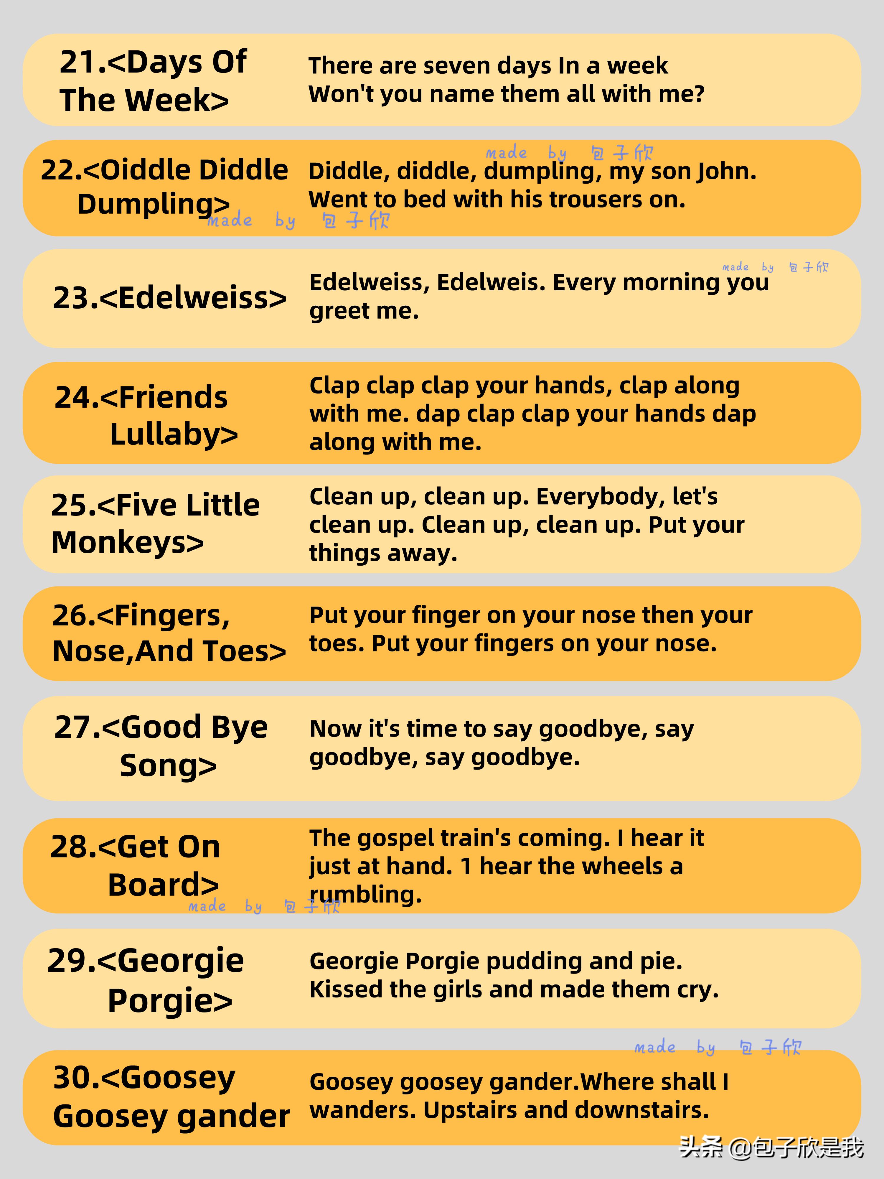 英语启蒙儿歌10首,英语启蒙儿歌100首自动播放