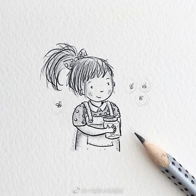 治愈插画手绘简笔画,笔记本插画手绘简笔画