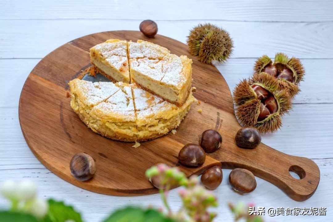 今日美食推荐红薯栗子芝士蛋糕,核桃栗子轻芝士蛋糕制作