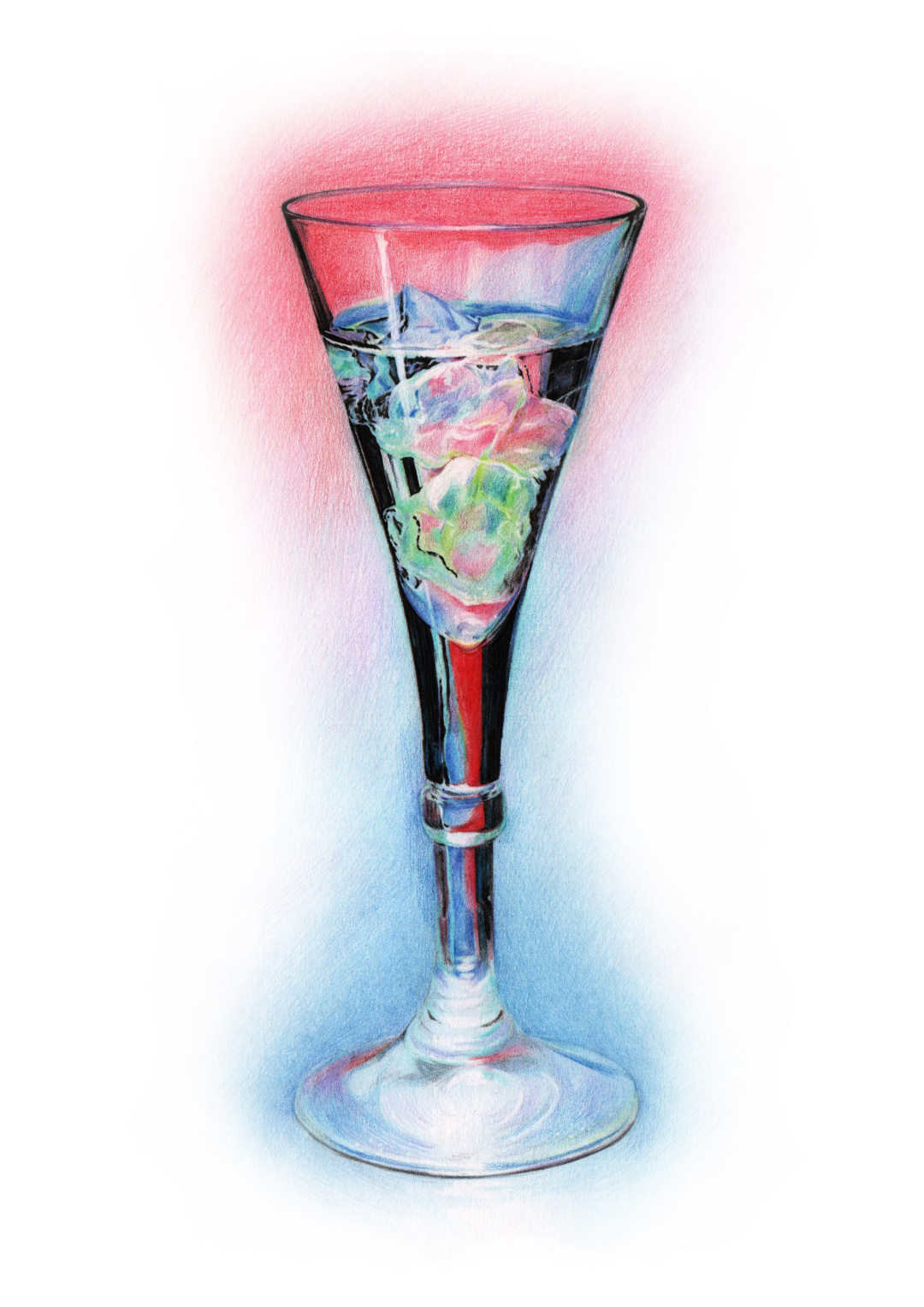 彩铅玻璃质感,彩铅物体背光面上色技法规律讲解