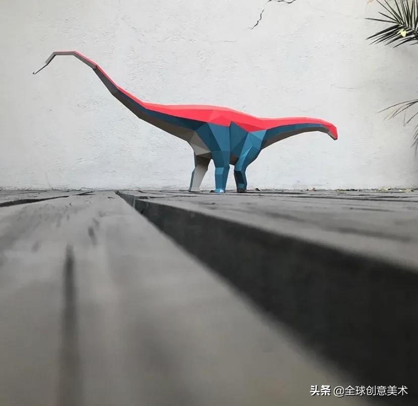 纸艺3d恐龙,立体恐龙手工纸模型