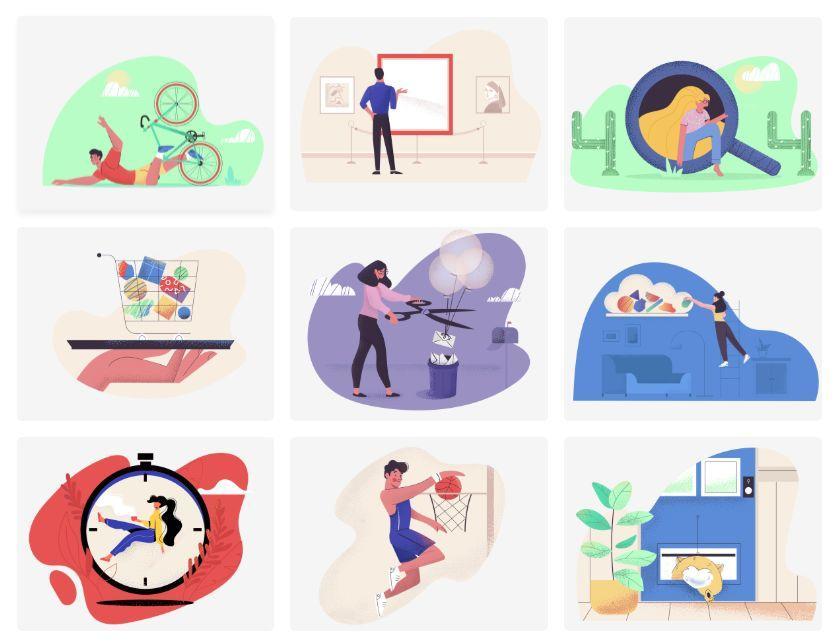 设计基础插画素材网站,插画ui素材