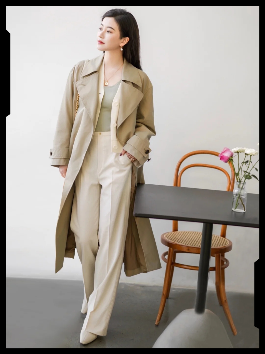 米色系冬天气质穿搭,温柔慵懒风穿搭棕色系