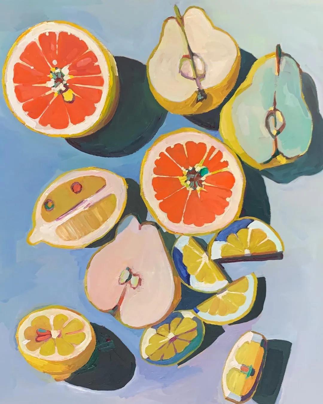 充满光感，秀色可餐的水果绘画