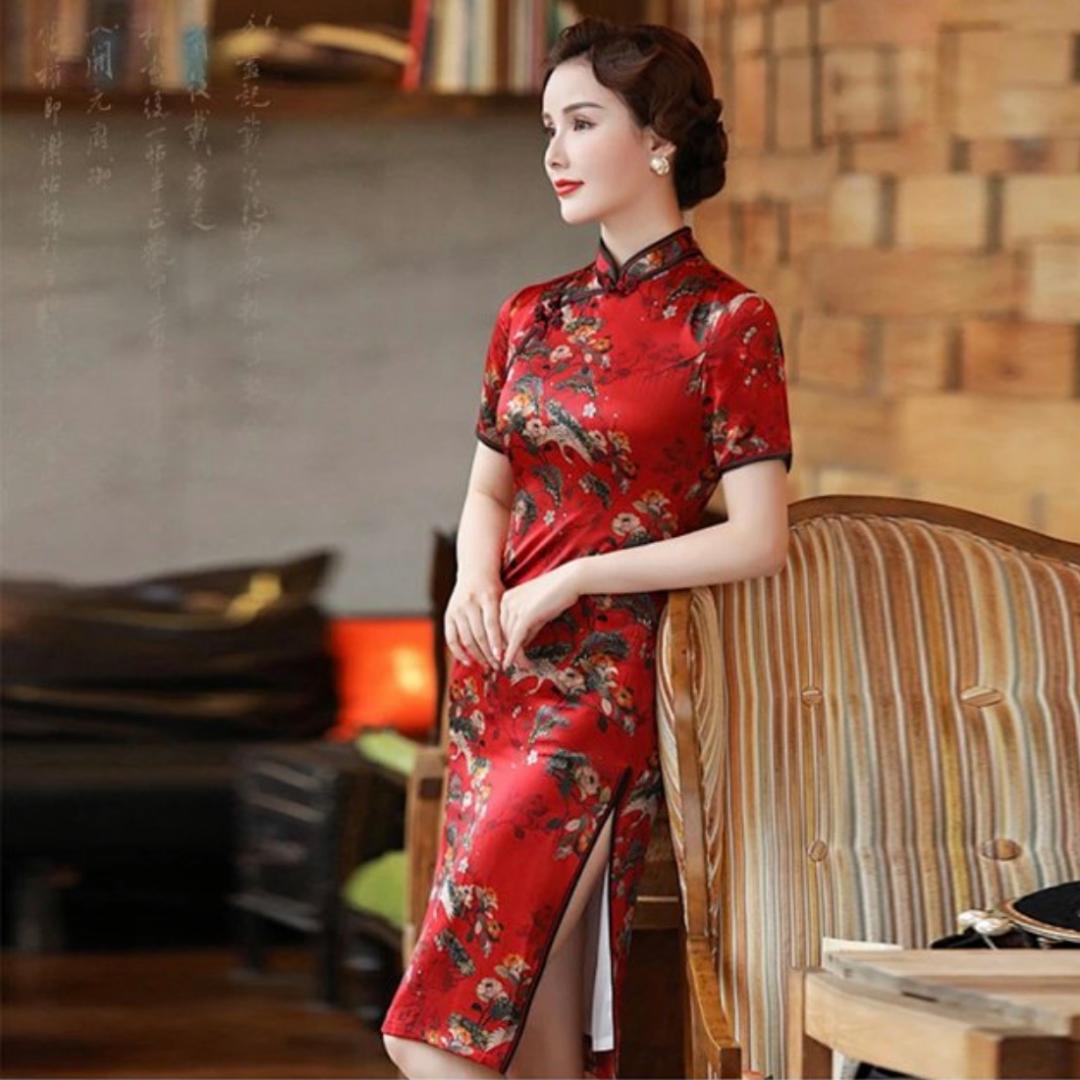 桑蚕丝旗袍高端大气上档次的,高贵气质桑蚕丝旗袍