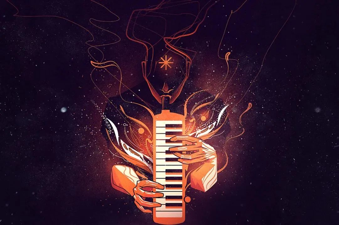 画面冲击感强烈的插画,这种手绘插画是用什么笔画的