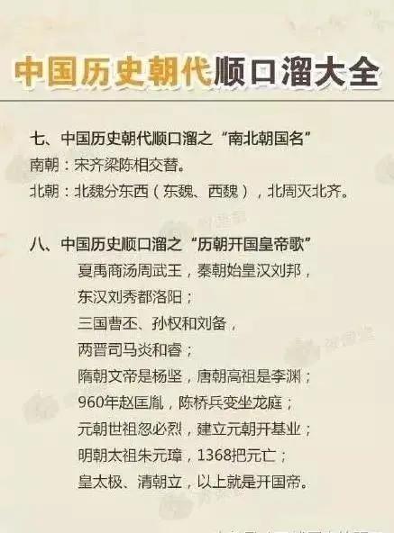 上下五千年各朝代发展顺口溜,中国五千年的朝代顺序顺口溜