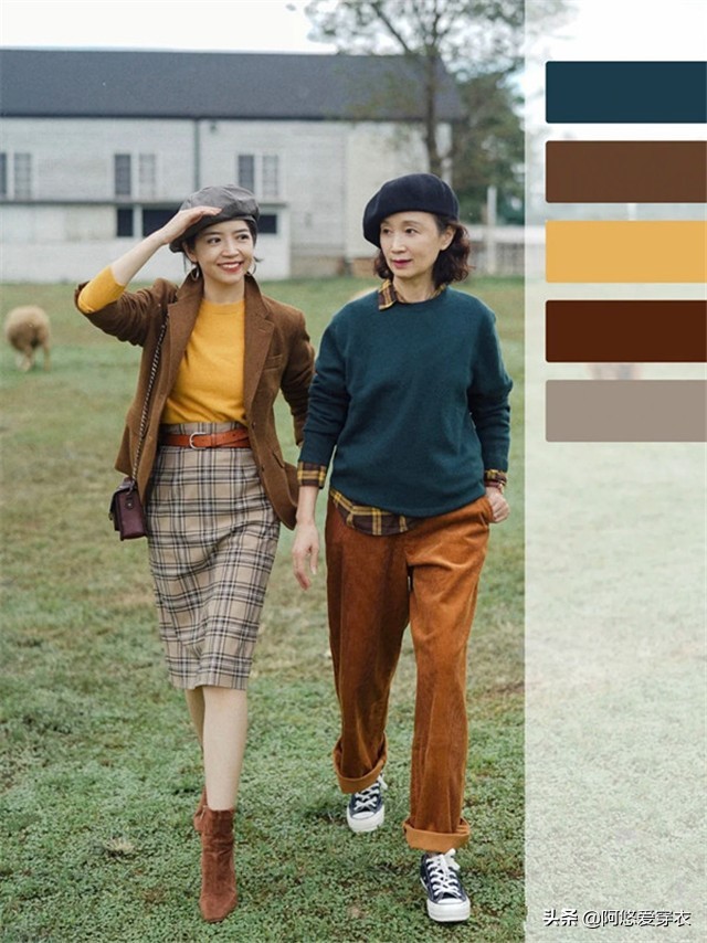 三木母女的冬季无龄感穿搭,三木西装博主穿搭155高