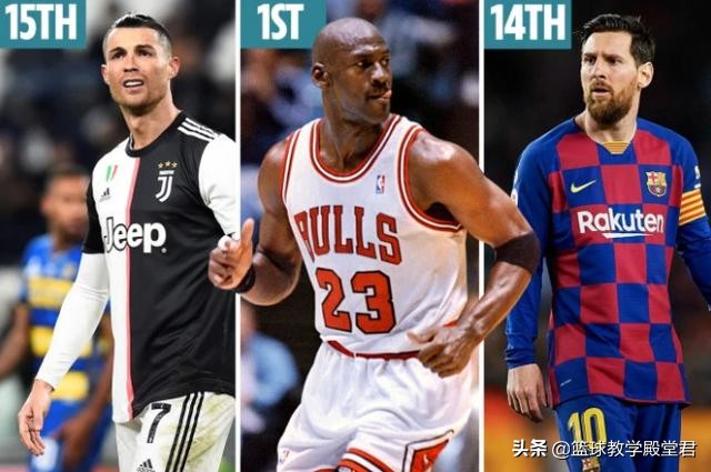 英媒评出史上五十大巨星,梅西和乔丹谁是体坛第一人