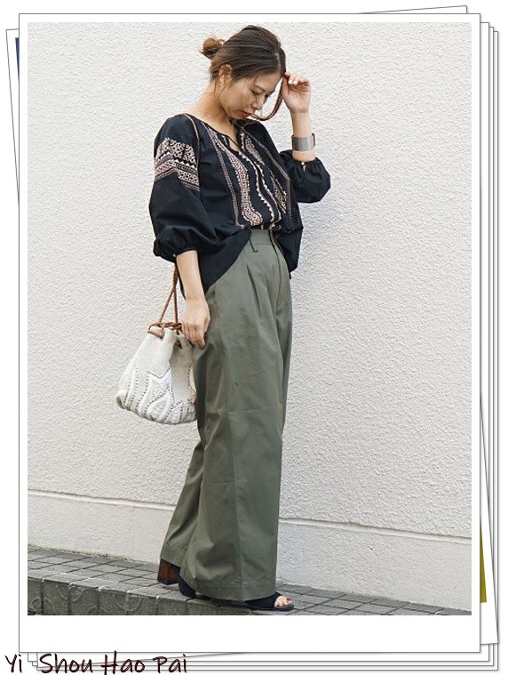 绿色阔腿裤套装搭配什么颜色外套,绿色阔腿裤女款爆款2022新款西裤