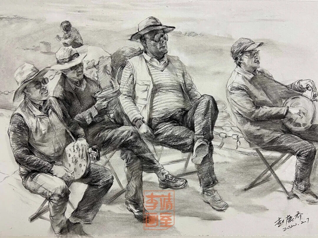 北京李靖美术培训中心门票,北京李靖画室素描半身像