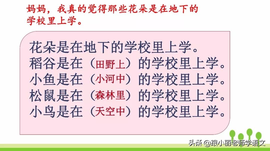 赶紧替孩子保存，复习一定用得上，三上《花的学校》知识点梳理