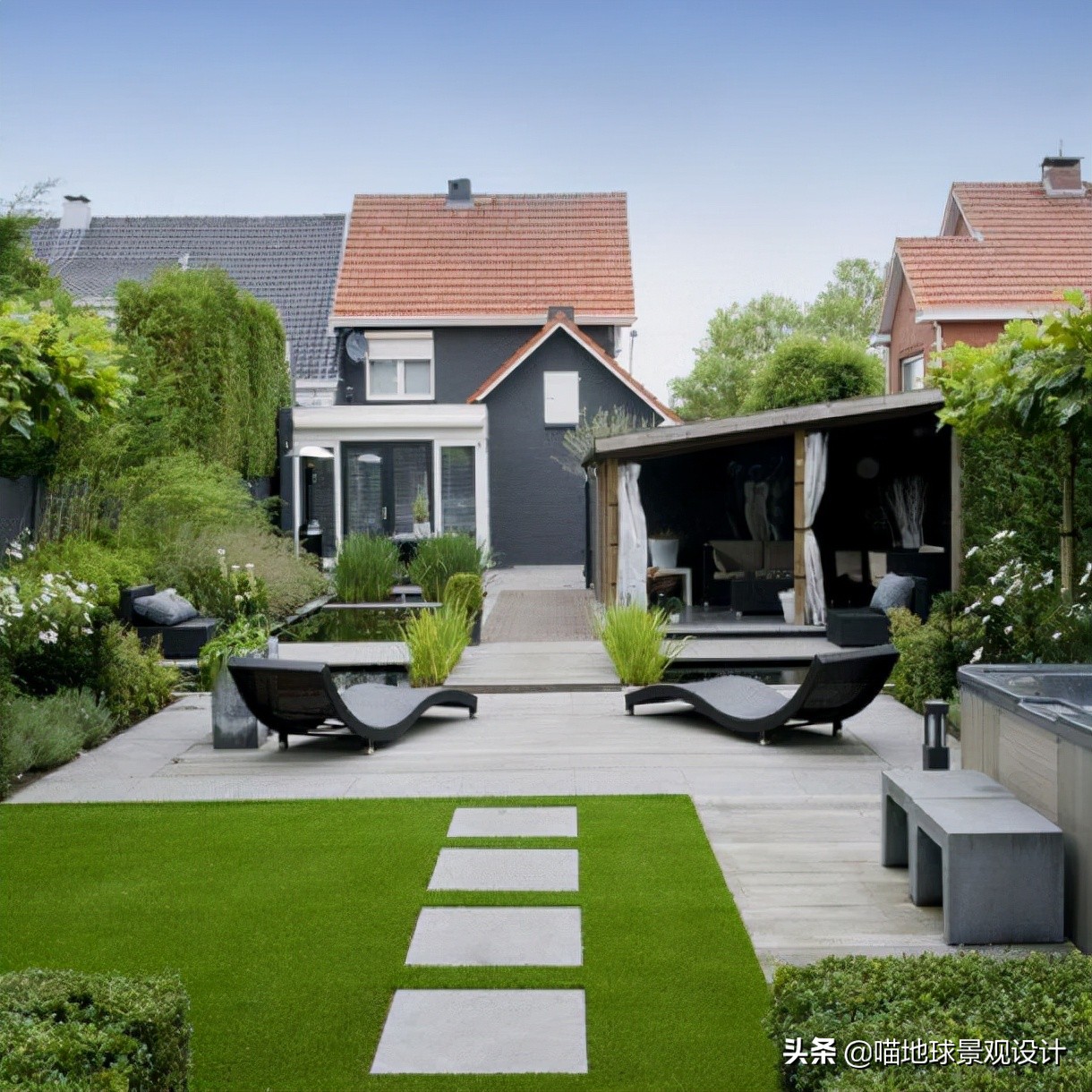 法式别墅庭院景观设计案例,别墅庭院景观效果图大全