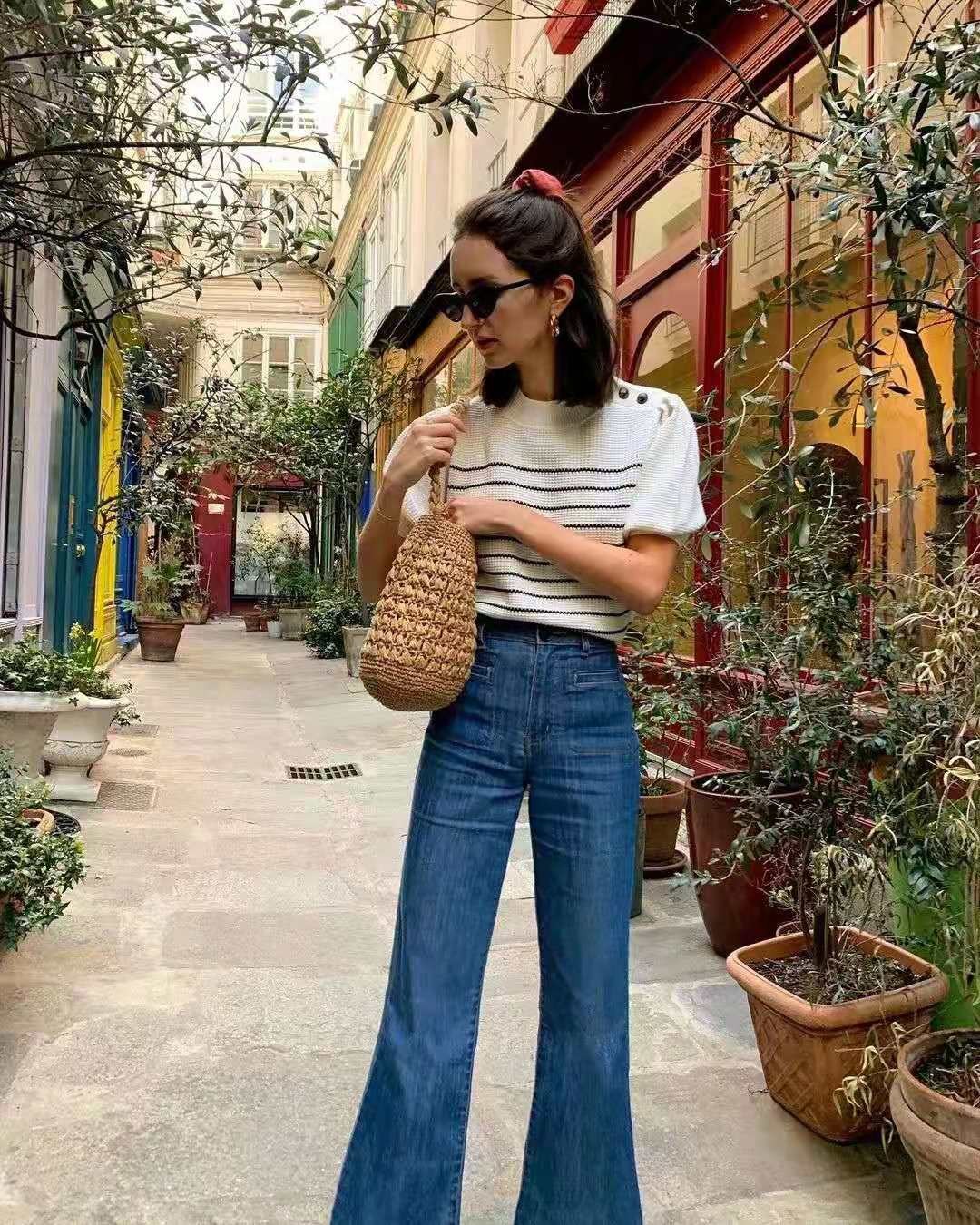 短袖显瘦针织衫,时尚洋气的高品质针织衫短袖