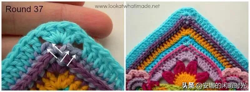 曼陀罗毯子编织教程,苏菲花园曼陀罗毯子钩法高清图解