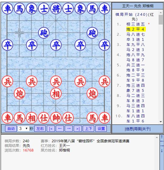 郑惟桐王天一快棋赛,郑惟桐最新象棋快棋