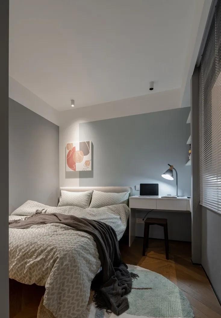 80平客厅书房一体设计,80平三室一厅简约现代装修风格