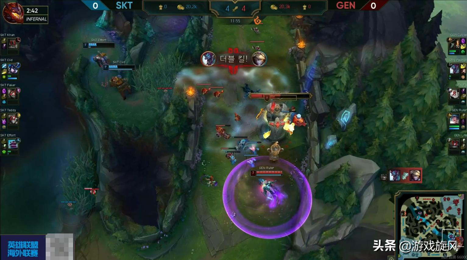 LOL：SKT劣势翻盘Gen.G，李哥妮蔻反身大招一锤定音