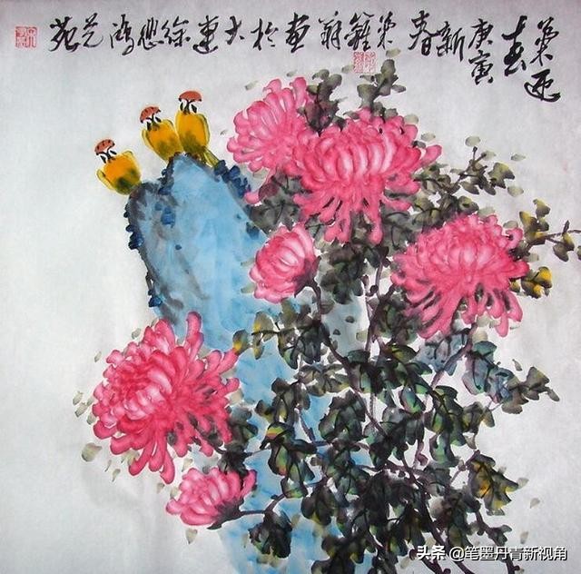 菊花花卉国画100幅临摹,梅兰竹菊花国画300幅
