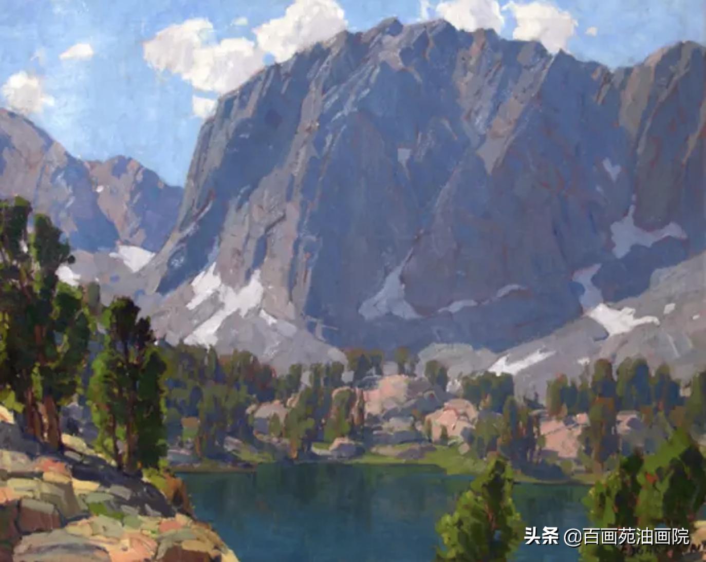 张杰油画作品山非山教程,油画如何配山的颜色