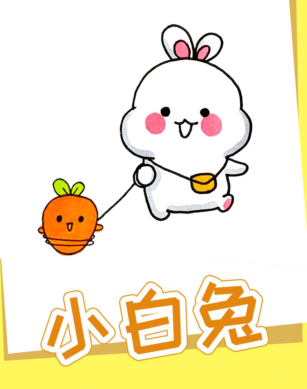 简笔画小动物100种可爱小白兔,幼儿简笔画小白兔大全最简单