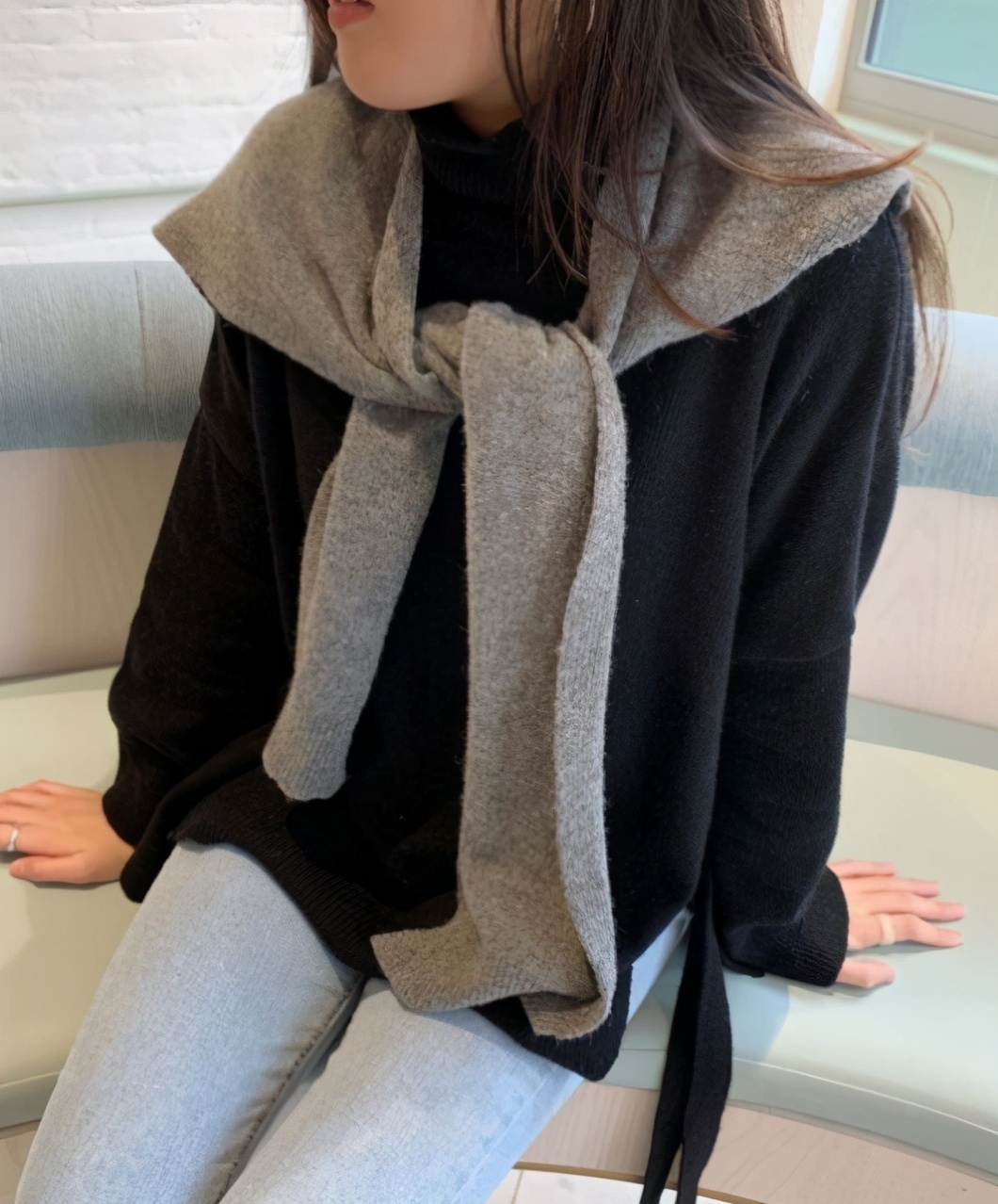 兔毛围巾韩国新款冬天獭兔毛,韩国时尚围巾秋