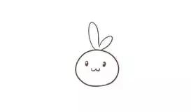 1-3岁简笔画入门小白兔,小白兔抱着胡萝卜简笔画怎么画
